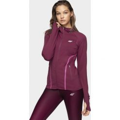 Bluza do biegania damska BLDF162 - burgund. Czerwone bluzy damskie 4f, bez wzorów, z dzianiny, bez rękawów, z kapturem, do biegania. Za 199,99 zł.