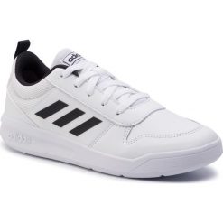 Buty adidas - Tensaur K EF1085 Ftwwht/Cblack/Ftwwht. Białe buty sportowe damskie Adidas, bez wzorów, ze skóry ekologicznej, sportowe, na fitness i siłownię. W wyprzedaży za 129,00 zł.