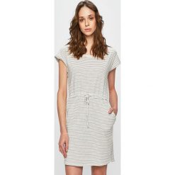 Vero Moda - Sukienka. Białe sukienki damskie Vero Moda, na co dzień, s, bez wzorów, z bawełny, casualowe, z okrągłym kołnierzem, z krótkim rękawem, krótkie, mini, proste. Za 59,90 zł.