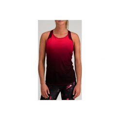 Top fitness kardio 520 damski dwustronny. Różowe topy damskie DOMYOS, l, bez wzorów, z elastanu, bez kołnierzyka. Za 44,99 zł.