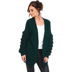 Kardigan "Shai" w kolorze zielonym. Zielone kardigany damskie marki Cosy Winter, s, ze splotem. W wyprzedaży za 181,95 zł.