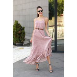 Sukienka MIZIRA. Sukienki damskie IVET, na co dzień, na lato, bez wzorów, eleganckie, bez kołnierzyka, bez rękawów, długie. W wyprzedaży za 99,00 zł.