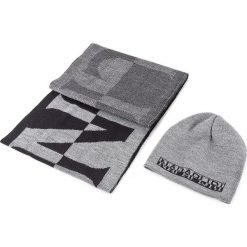 Zestaw Szalik i Czapka NAPAPIJRI - Foj Box N0YGTM160 Med Grey Mel 160. Szare czapki damskie marki Napapijri, z wełny. W wyprzedaży za 279,00 zł.