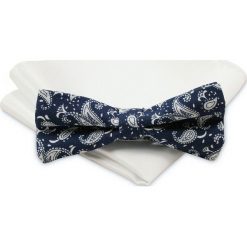 Modna Mucha Męska - Alties - Granatowa, Wzór Paisley MUALTS0201. Muszki męskie Alties, w paski, eleganckie. Za 39,00 zł.