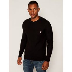Sweter Guess Piquet M0YR42 Z2NN0. Czarne swetry męskie Guess, xl, z aplikacjami, klasyczne, z klasycznym kołnierzykiem, bez kaptura. Za 279,00 zł.