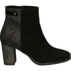Botki - 973 NERO-ARGE. Czarne botki damskie na zamek Venezia, ze skóry. Za 289,00 zł.