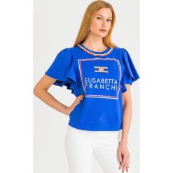 BLUZA Elisabetta Franchi. Bluzy damskie Elisabetta Franchi, bez wzorów, bez rękawów, bez kaptura. W wyprzedaży za 1110,38 zł.
