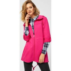 Bluza narzutka. Szare bluzy damskie Moodo, l, bez wzorów, z bawełny, z długim rękawem, długie, z kapturem. Za 59,99 zł.