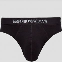 Emporio Armani - Slipy (3-pack). Niebieskie slipy męskie Emporio Armani, s, bez wzorów, z elastanu. W wyprzedaży za 159,90 zł.