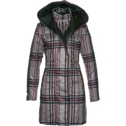 Płaszcz pikowany bonprix antracytowy melanż w kratę. Szare płaszcze damskie bonprix, melanż. Za 189,99 zł.