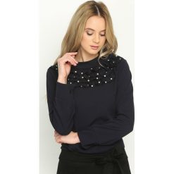 Bluzki damskie: Granatowa Bluzka Pearly Frills