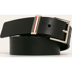 Tommy Hilfiger - Pasek skórzany. Czarne paski damskie TOMMY HILFIGER, w paski, ze skóry. Za 219,90 zł.