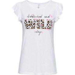 T-shirty damskie: T-shirt bonprix biały z nadrukiem