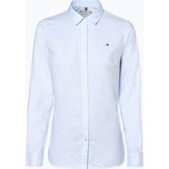 Tommy Hilfiger - Bluzka damska, niebieski. Niebieskie bluzki damskie TOMMY HILFIGER, bez wzorów, klasyczne, z klasycznym kołnierzykiem, bez rękawów. Za 349,95 zł.