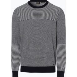 BOSS Casual - Sweter męski – Kapowe, niebieski. Niebieskie swetry męskie marki BOSS Casual, xxl, w paski, z dzianiny, casualowe, bez kołnierzyka, bez kaptura. Za 545,95 zł.