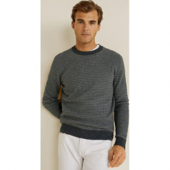Mango Man - Sweter Dotty. Szare swetry klasyczne męskie Mango Man, l, z bawełny, z okrągłym kołnierzem. Za 199,90 zł.