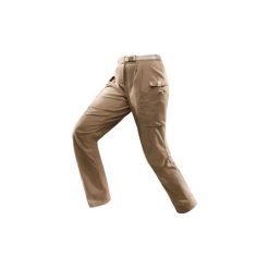 Spodnie trekkingowe DESERT 500 damskie. Pomarańczowe spodnie damskie FORCLAZ, l, z elastanu. Za 99,99 zł.