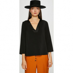 Vero Moda - Bluzka. Czarne bluzki damskie Vero Moda, s, bez wzorów, z elastanu, bez kołnierzyka, bez rękawów. W wyprzedaży za 39,90 zł.