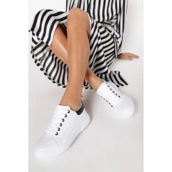 Biało-Czarne Sneakersy Sireireida. Białe sneakersy damskie Born2be, z jeansu. Za 89,99 zł.