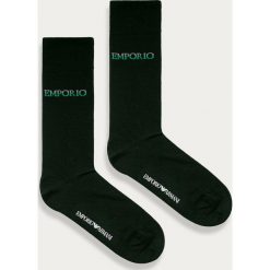 Emporio Armani - Skarpetki (2-pack). Czarne skarpetki męskie Emporio Armani, z nadrukiem, z elastanu. W wyprzedaży za 79,90 zł.