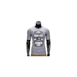 T-shirty męskie: T-SHIRT MĘSKI Z NADRUKIEM S839 – SZARY