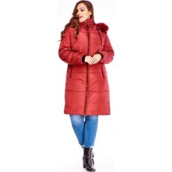 Kurtka z kapturem czerwony. Czerwone kurtki damskie Tagless, plus size, bez wzorów, z kapturem. Za 284,65 zł.