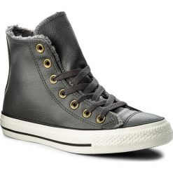 Sneakersy CONVERSE - Ctas Hi 557927C Thunder/Thunder/Egret. Szare półbuty damskie marki Converse, na co dzień, bez wzorów, ze skóry, bez obcasa, na płaskiej podeszwie, bez zapięcia. W wyprzedaży za 269,00 zł.
