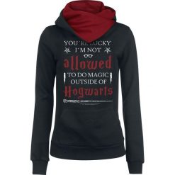 Bluzy damskie: Harry Potter Hogwarts Not Allowed Bluza z kapturem damska czarny/czerwony
