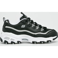 Skechers - Buty. Czarne buty sportowe damskie Skechers, ze skóry, sportowe. W wyprzedaży za 199,90 zł.