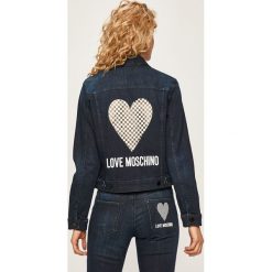 Love Moschino - Kurtka jeansowa. Niebieskie kurtki damskie Love Moschino, s, bez wzorów, z elastanu, krótkie, bez kaptura. Za 1139,00 zł.