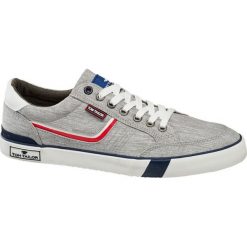 Tenisówki męskie Tom Tailor popielate. Szare trampki męskie Tom Tailor, bez wzorów, z materiału, sportowe, bez zapięcia. Za 159,90 zł.