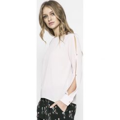 Answear - Bluzka. Szare bluzki asymetryczne ANSWEAR, l, z poliesteru, casualowe, z okrągłym kołnierzem. W wyprzedaży za 49,90 zł.