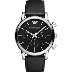Zegarek EMPORIO ARMANI - Luigi AR1733 Black/Silver/Steel. Czarne zegarki męskie Emporio Armani. W wyprzedaży za 749,00 zł.
