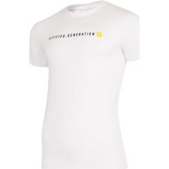 T-shirt męski TSM208 - biały. Białe koszulki męskie 4f, m, bez wzorów, bez kołnierzyka. Za 29,99 zł.