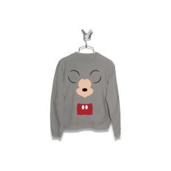 Bluza Minimalistyczna Mickey Mouse Męska. Szare bluzy męskie Failfake, xxl, z motywem z bajki, bez kołnierzyka, bez rękawów, bez kaptura. Za 170,00 zł.