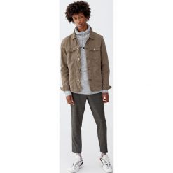 Spodnie chinosy tailoring w kratkę. Pomarańczowe spodnie męskie marki Pull&Bear, m, w kratkę. Za 109,00 zł.