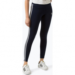 Adidas Originals - Sportowe legginsy damskie, niebieski. Niebieskie legginsy sportowe damskie adidas Originals, xs, w paski. Za 159,95 zł.