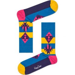 Happy Socks - Skarpety Inca. Niebieskie skarpetki męskie marki Happy Socks, z bawełny. W wyprzedaży za 24,90 zł.