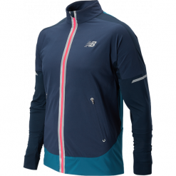 New Balance MJ63200GXY. Niebieskie kurtki sportowe męskie New Balance, na jesień, m, bez wzorów, z lycry, długie, bez kaptura, do biegania. Za 299,99 zł.