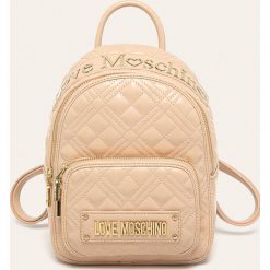 Love Moschino - Plecak. Brązowe plecaki damskie Love Moschino, bez wzorów, ze skóry ekologicznej. Za 849,90 zł.
