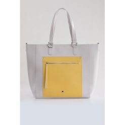 Shopper bag damskie: Shopper bag z barwną kieszenią