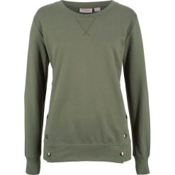 Bluza bawełniana z guzikami bonprix oliwkowy. Zielone bluzy damskie bonprix, bez wzorów, z bawełny, bez rękawów, bez kaptura. Za 59,99 zł.