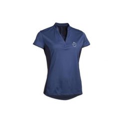 Koszulka jeździecka polo 500 Mesh damska. Niebieskie koszulki damskie FOUGANZA, xl, bez wzorów, z poliesteru, polo, bez rękawów. Za 59,99 zł.