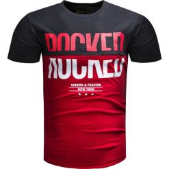 Koszulka męska t-shirt czerwony Recea. Czerwone koszulki męskie Recea, xl, z nadrukiem, z bawełny, klasyczne, bez kołnierzyka. W wyprzedaży za 25,99 zł.