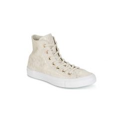 Buty Converse CHUCK TAYLOR ALL STAR SHIMMER SUEDE HI BUFF/BUFF/WHITE. Brązowe trampki i tenisówki damskie Converse, bez wzorów, bez zapięcia. Za 335,20 zł.