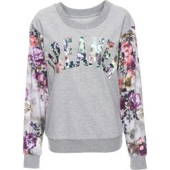 Bluza z kwiatowym nadrukiem bonprix jasnoszary melanż z nadrukiem. Szare bluzy z nadrukiem damskie bonprix. Za 59,99 zł.
