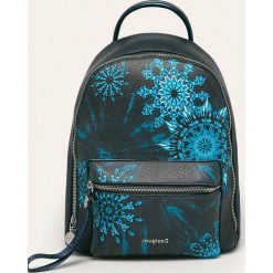 Desigual - Plecak. Niebieskie plecaki damskie Desigual, bez wzorów, z bawełny. W wyprzedaży za 179,90 zł.