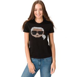 Karl Lagerfeld K/Pixel Koszulka Czarny. Czarne koszulki damskie KARL LAGERFELD, xs, z aplikacjami, z bawełny, bez kołnierzyka. Za 435,95 zł.