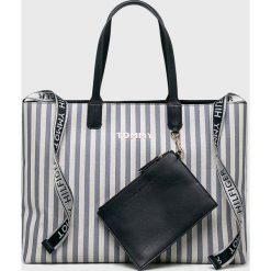 Tommy Hilfiger - Torebka. Niebieskie torebki klasyczne damskie TOMMY HILFIGER, z nadrukiem, z poliesteru, casualowe, na ramię, duże, z nadrukiem, bez dodatków. Za 549,90 zł.
