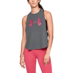 Under Armour Mesh Around Podkoszulek Szary. Szare podkoszulki damskie Under Armour, s, z nadrukiem, z bawełny, bez kołnierzyka. Za 171,95 zł.